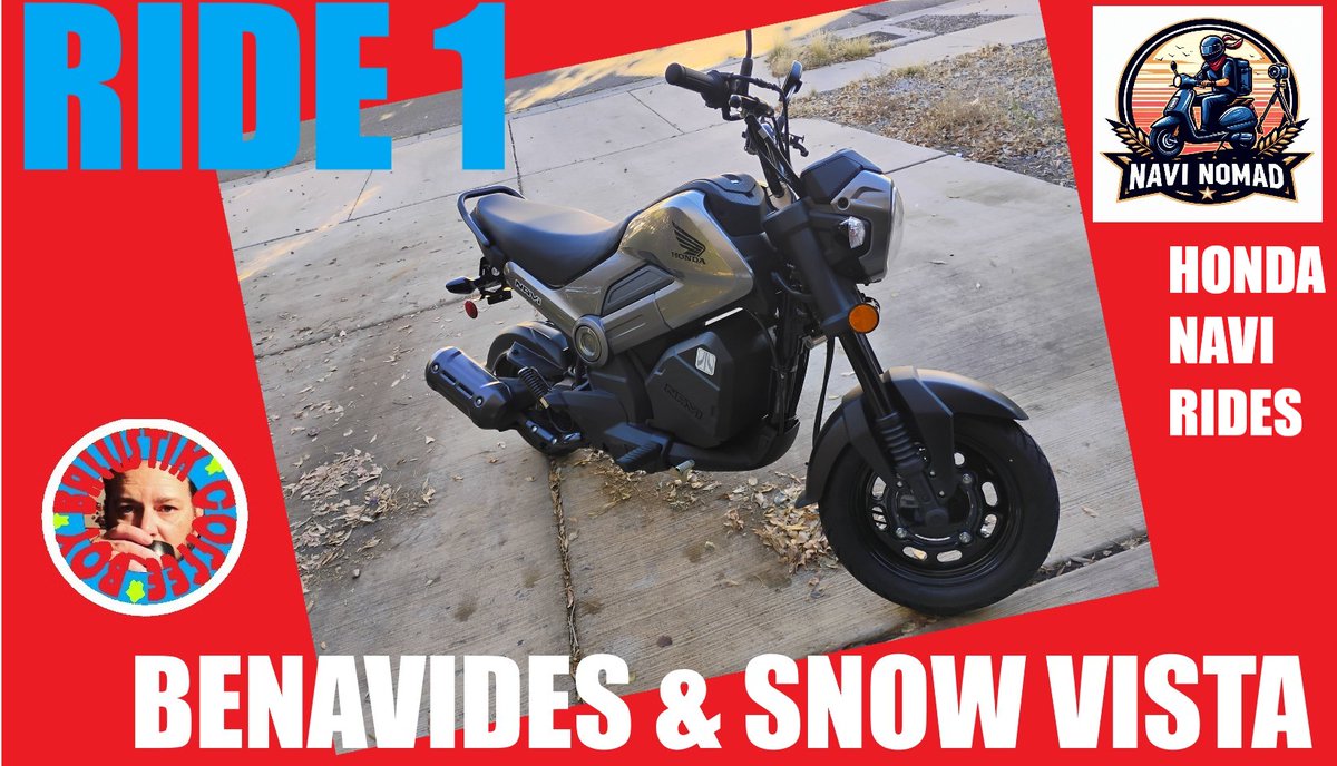 ballistikcoffee's tweet photo. For those interested: I started a separate #YouTube channel 2 feature my love 4 #scooters & #minimotos, specifically my #HondaNavi! Join me on #NaviNomad for Trip 1 - "Benavides & Snow Vista," as I take my @Honda #Navi out 4 a chill spin! Watch it now: https://t.co/oPQuOARFMn https://t.co/ssTdvIjtLy