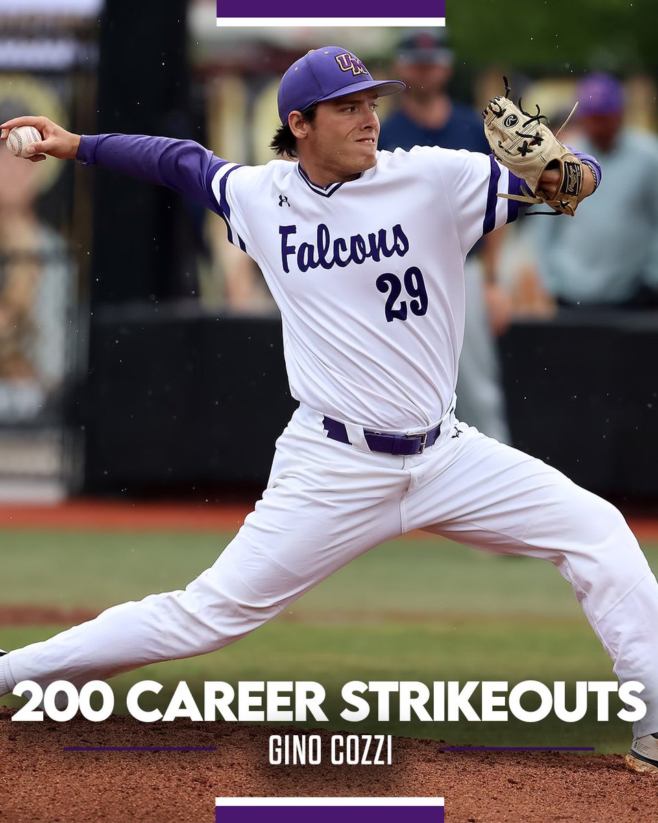 UMoTownBaseball's tweet photo. 2️⃣0️⃣0️⃣

Gino Cozzi becomes Montevallo’s 3rd pitcher in program history to reach 200 strikeouts in his career‼️

#TogetherWeRise https://t.co/AFpP6PYNpo