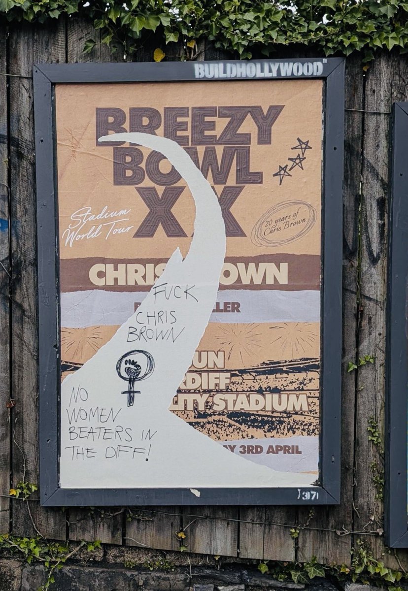 "No women beaters in the 'Diff". Violent serial abuser Chris Brown should not be welcome in Cardiff. Photo: jaankivallabh