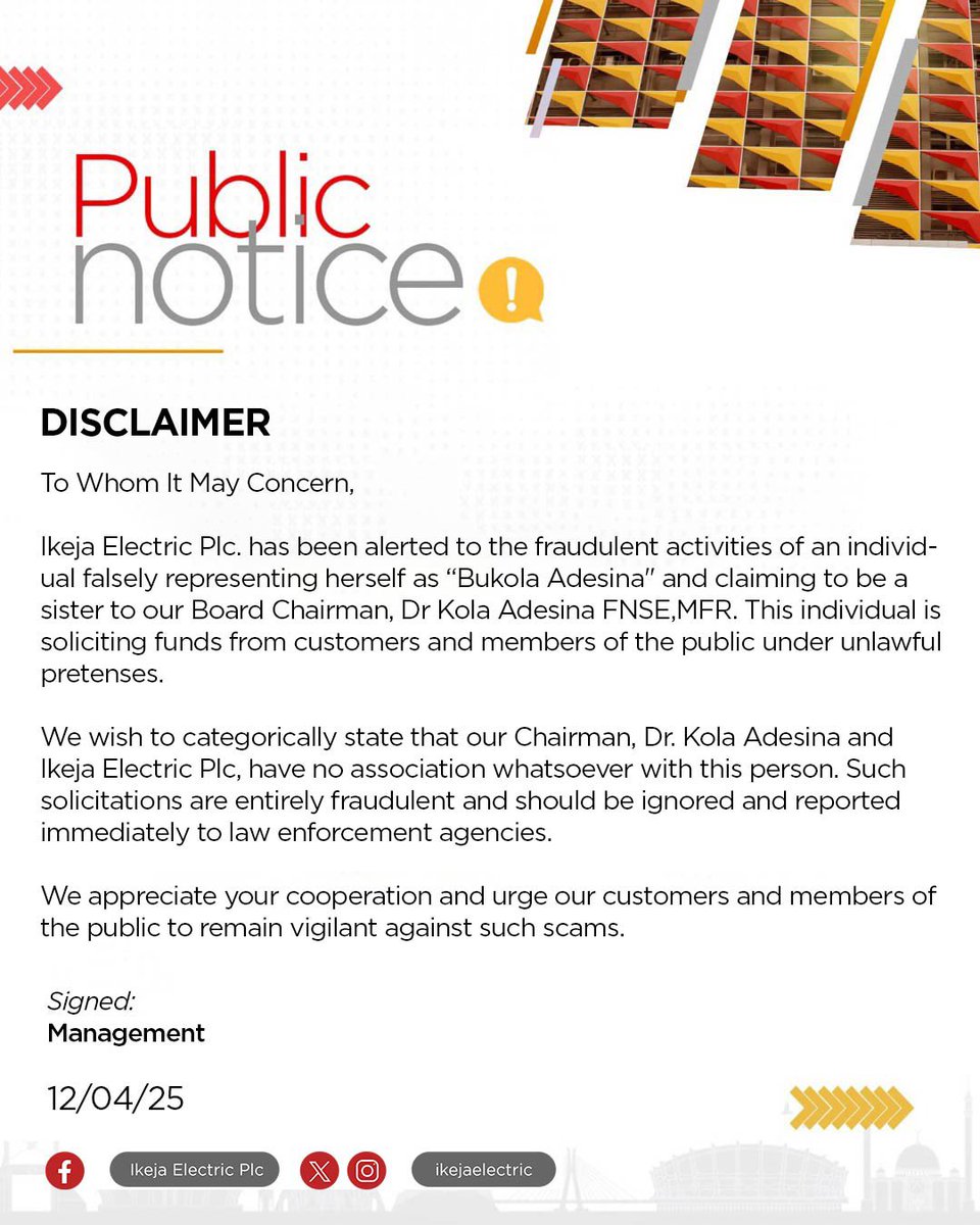 Ikeja Electric tweet media
