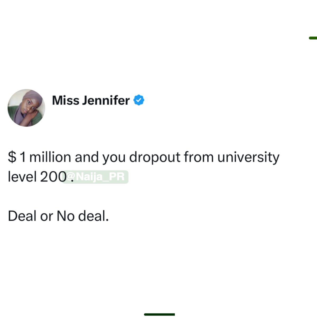 Naija_PR's tweet image. Deal or no deal?