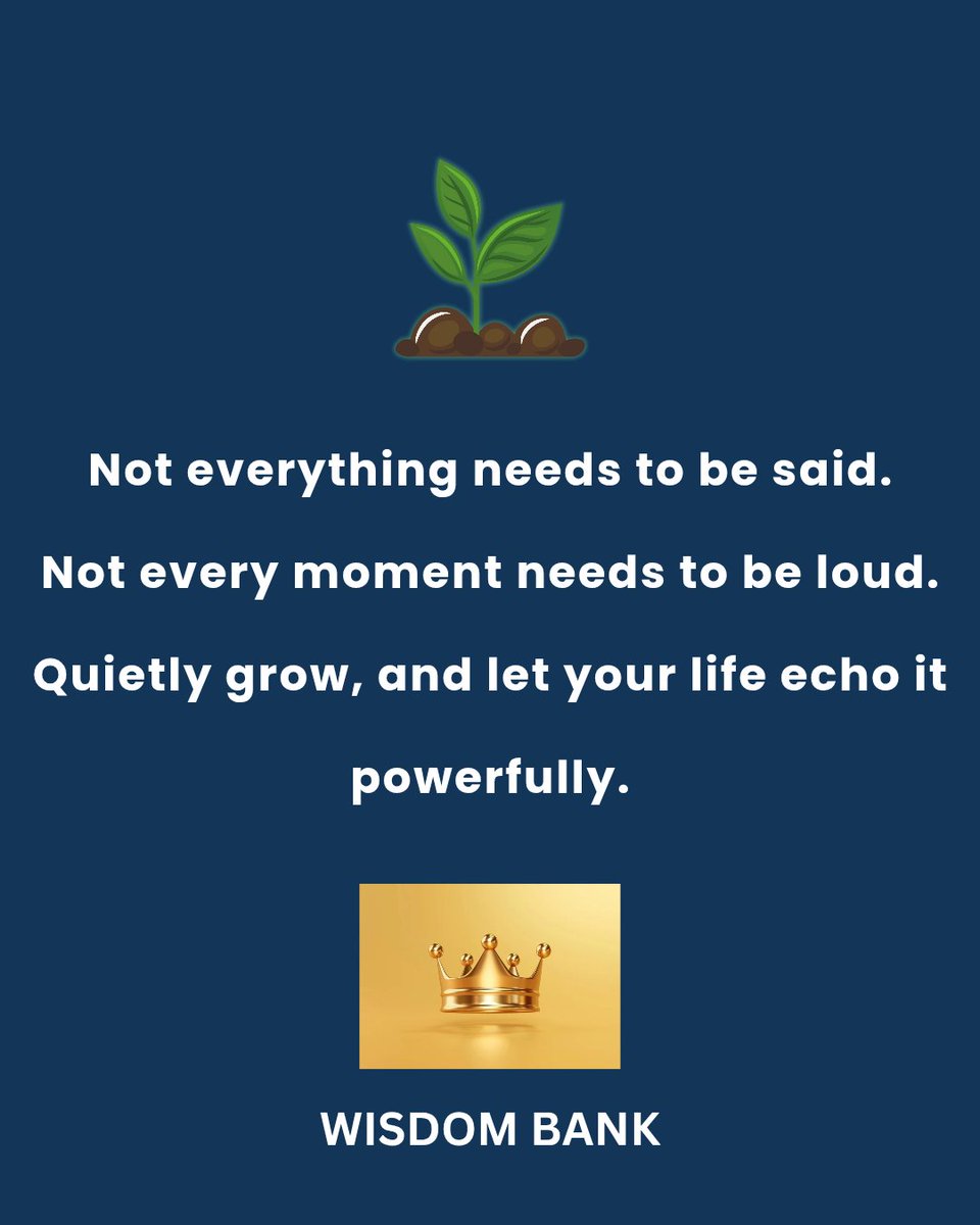 SamAffiah's tweet image. Your quiet season is not wasted.
#WisdomBank #LearnAndGrow #PowerInSilence