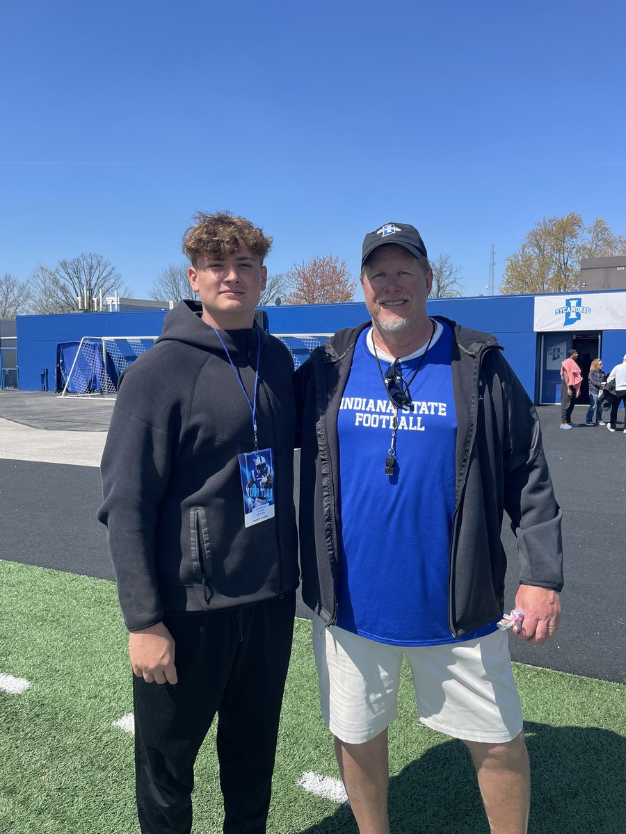 Gavin_Wilkins07's tweet photo. Thank you to @FBCoachHale @CoachDF2025 @CmalryMallory for having me at Indiana State! Had an amazing time back home in Indiana. Im grateful for the opportunity to check out campus and talk with the staff! 
@CoachReino @classicqb @CoachDeejay86 https://t.co/NR0luZg7qW