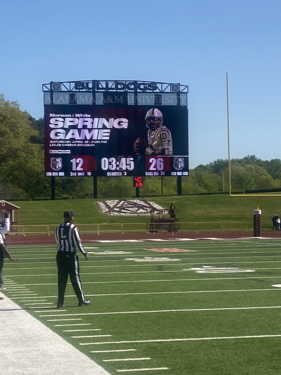 Had a great time on the Hill today at the <a href="/AamufbR/">Alabama A&M Football</a> spring game. Appreciate the hospitality and good to hang with Pelham family (X. Langford). 
<a href="/Coach_Sam_Shade/">Coach Sam Shade</a> <a href="/RonaldMckinnon/">Ronald Mckinnon</a> <a href="/ChrisShelling2/">Chris Shelling</a> <a href="/Jaymai18/">Jason Mai</a> <a href="/Ross_Newton/">Ross Newton</a> <a href="/Coach_Briggs77/">Woodrow Briggs</a> <a href="/coachdobbsfb/">Ryan Dobbs</a> <a href="/ThePelhamWayFB/">Pelham Panther Football</a> <a href="/RecruitPelhamFB/">Pelham Football Recruits</a>