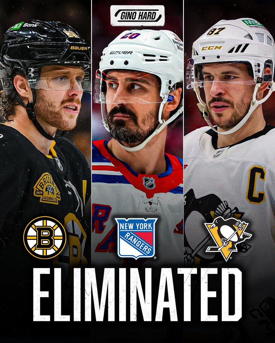 GinoHard_'s tweet photo. For the first time in NHL HISTORY, the Bruins, Rangers &amp; Penguins have all missed the playoffs 🤯 https://t.co/mjUiJmRjqr