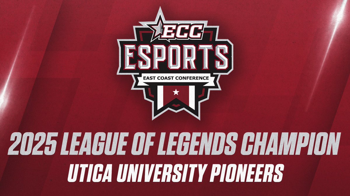 East Coast Conference (@eccsports) on Twitter photo Utica (<a href="/UticaEsports/">Utica University Esports</a>) shuts down Farmingdale State (<a href="/FSCEsports_/">Farmingdale State Esports</a>), 3-0, to take home the 2025 ECC Esports Championship League of Legends title! π Utica (<a href="/UticaEsports/">Utica University Esports</a>) shuts down Farmingdale State (<a href="/FSCEsports_/">Farmingdale State Esports</a>), 3-0, to take home the 2025 ECC Esports Championship League of Legends title! π