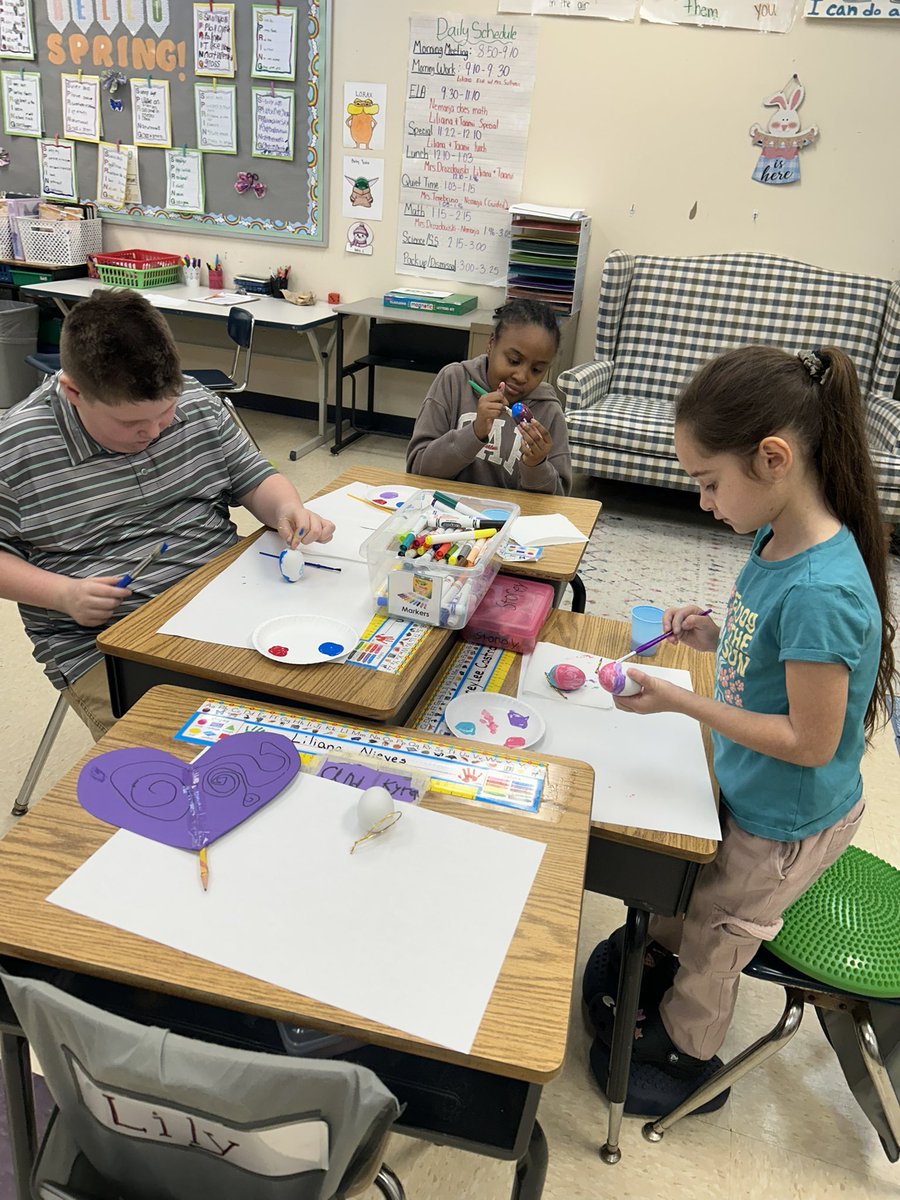 Fun Friday called for painting eggs! It was an exciting activity to get our spring break started.
