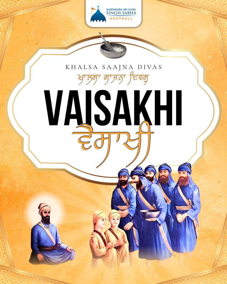 sgsssouthall's tweet photo. Congratulations to the Khalsa Panth on the day of Vaisakhi and the Khalsa Saajna Divas! 🙏✨

#SGSSS #SGSSSouthall #Vaisakhi #Khalsa #April #Sangrand #Southall #UB1 #UB2 https://t.co/8cXRaXFLcP