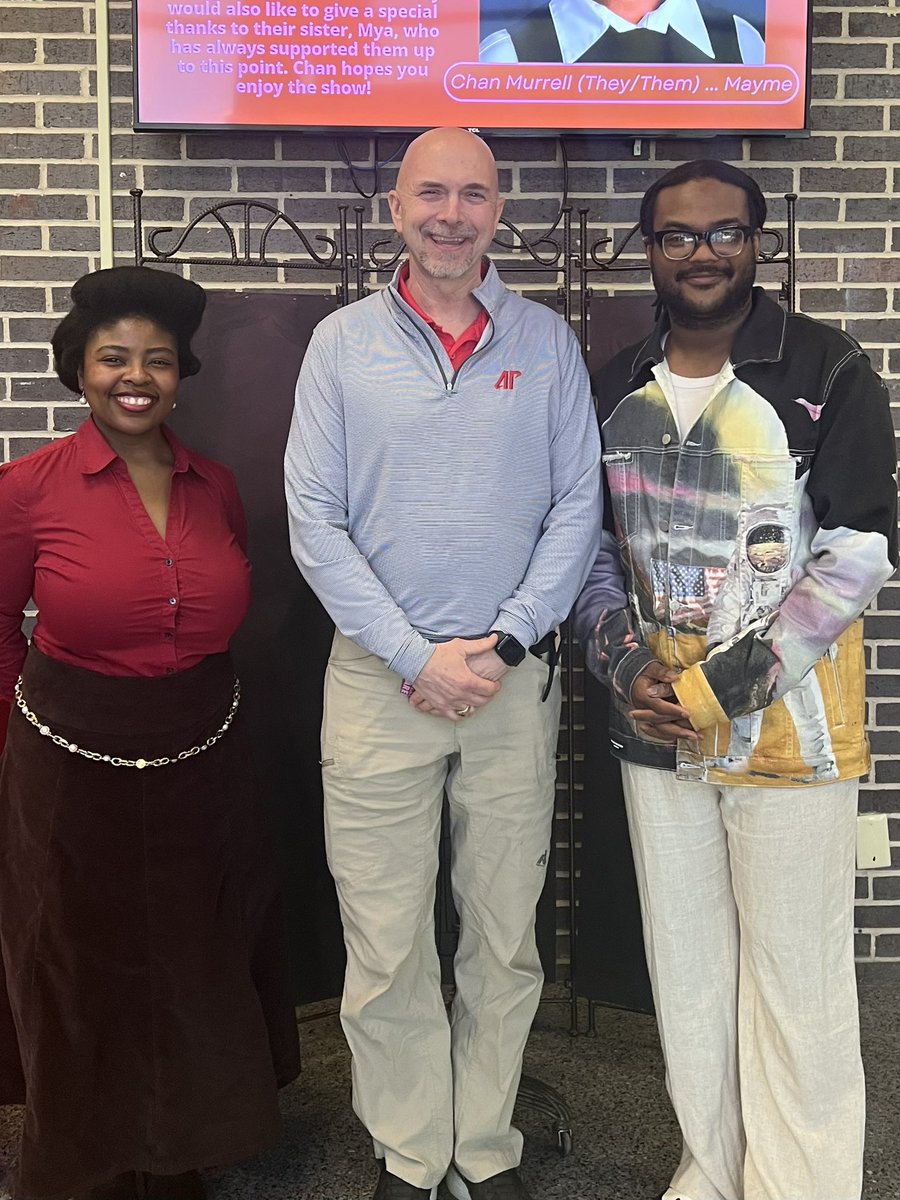 Great job by the cast and crew of the APSU Theatre and Dance’s production of “Intimate Apparel”!  The acting was terrific and the costumes helped tell the story. Thankful for a picture with senior Justin Tinker and recent grad Chan Murrell after the performance. <a href="/CoALatAPSU/">College of Arts & Letters - APSU</a>