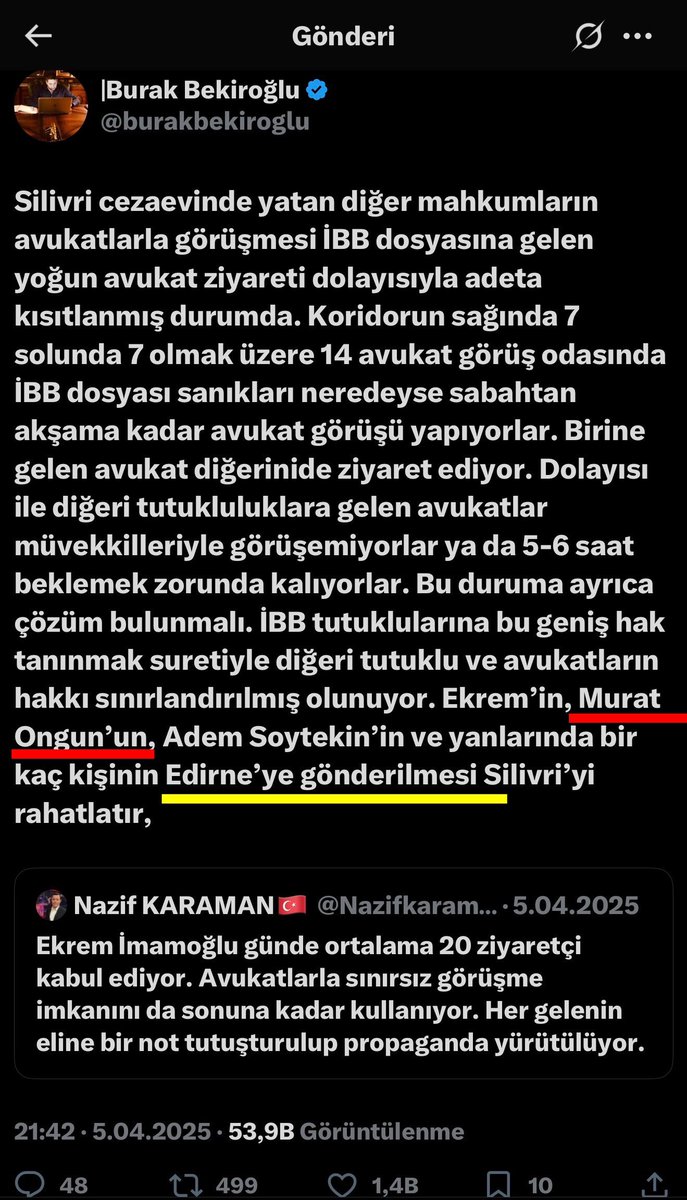 Demek ki diğer tutukluluların avukat görüşlerine bayağı engel olmuşlar. Hepsi ülkenin dört bir yanına dağıtılmaya başlandı.