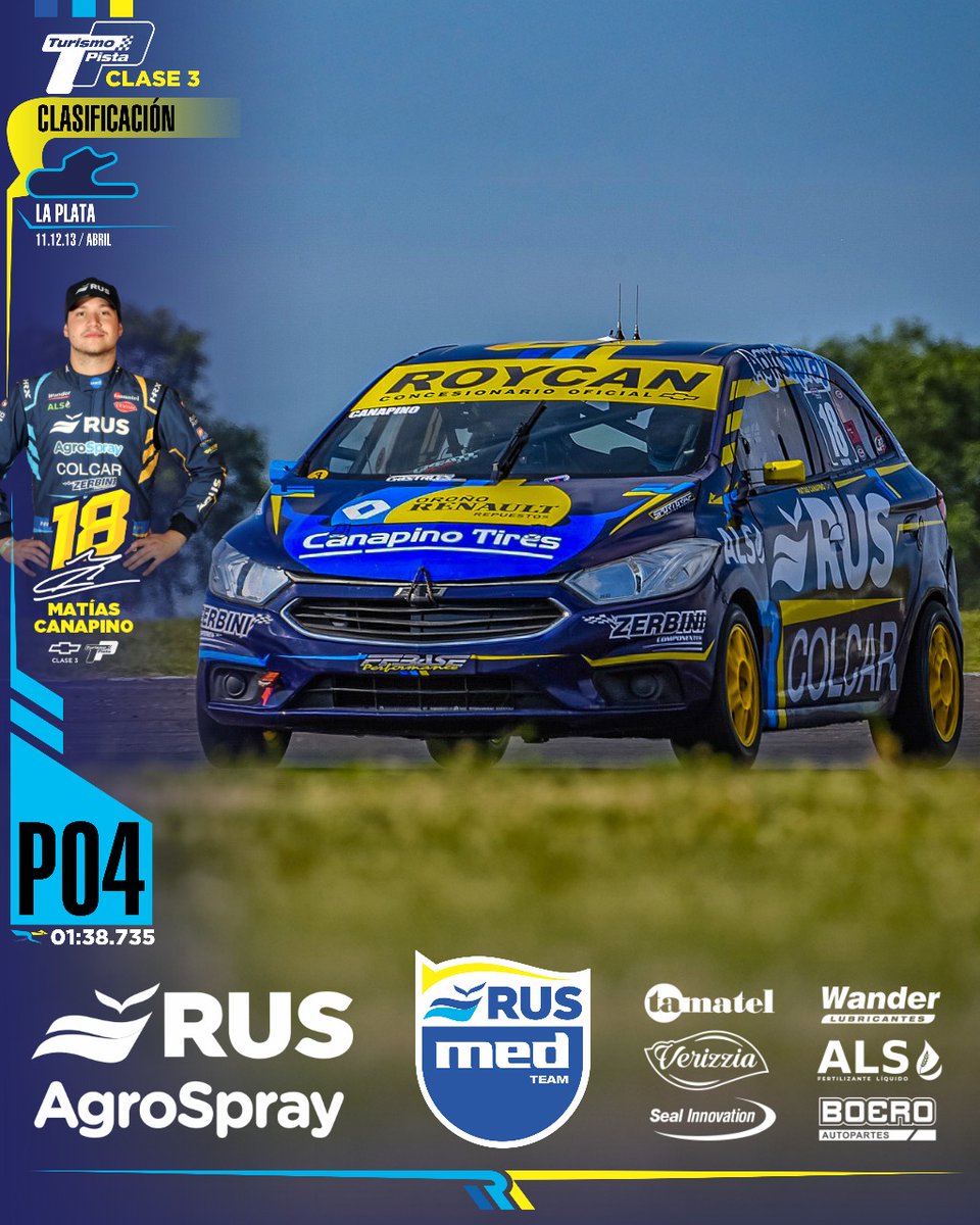 Rus Med Team (@rusmedteam) on Twitter photo โ
๏ธ CLASIFICACIรN
<a href="/TurismoPista/">Turismo Pista</a>
โ๏ธ <a href="/matiascanapino/">Matias Canapino</a>
๐ท <a href="/consultoramed/">Consultora Med</a>
<a href="/mauromedina74/">Mauro Medina</a>
@cruzzettiracing
<a href="/carlos_serpero/">Carlos Serpero</a>
๐ #MasQueUnEquipo
<a href="/ruseguros/">ruseguros</a>
<a href="/RUSDeportes/">RUS Deportes</a>
<a href="/AgroSprayAR/">AgroSpray</a>
<a href="/WanderLub/">Wander Lubricantes</a>
<a href="/Exintrader/">Exintrader SA</a>
<a href="/AgriLiquid/">Agri Liquid Solutions Argentina</a>
#Verizzia
#SealInnovation
#Boero โ
๏ธ CLASIFICACIรN
<a href="/TurismoPista/">Turismo Pista</a>
โ๏ธ <a href="/matiascanapino/">Matias Canapino</a>
๐ท <a href="/consultoramed/">Consultora Med</a>
<a href="/mauromedina74/">Mauro Medina</a>
@cruzzettiracing
<a href="/carlos_serpero/">Carlos Serpero</a>
๐ #MasQueUnEquipo
<a href="/ruseguros/">ruseguros</a>
<a href="/RUSDeportes/">RUS Deportes</a>
<a href="/AgroSprayAR/">AgroSpray</a>
<a href="/WanderLub/">Wander Lubricantes</a>
<a href="/Exintrader/">Exintrader SA</a>
<a href="/AgriLiquid/">Agri Liquid Solutions Argentina</a>
#Verizzia
#SealInnovation
#Boero