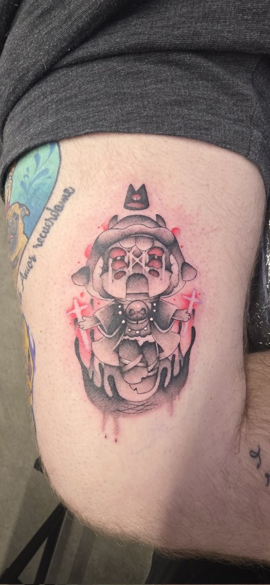Obsessed with my new <a href="/Sleep_Token/">Sleep Token</a> and <a href="/cultofthelamb/">Cult of the Lamb</a>  tattoo! Best offering ever!