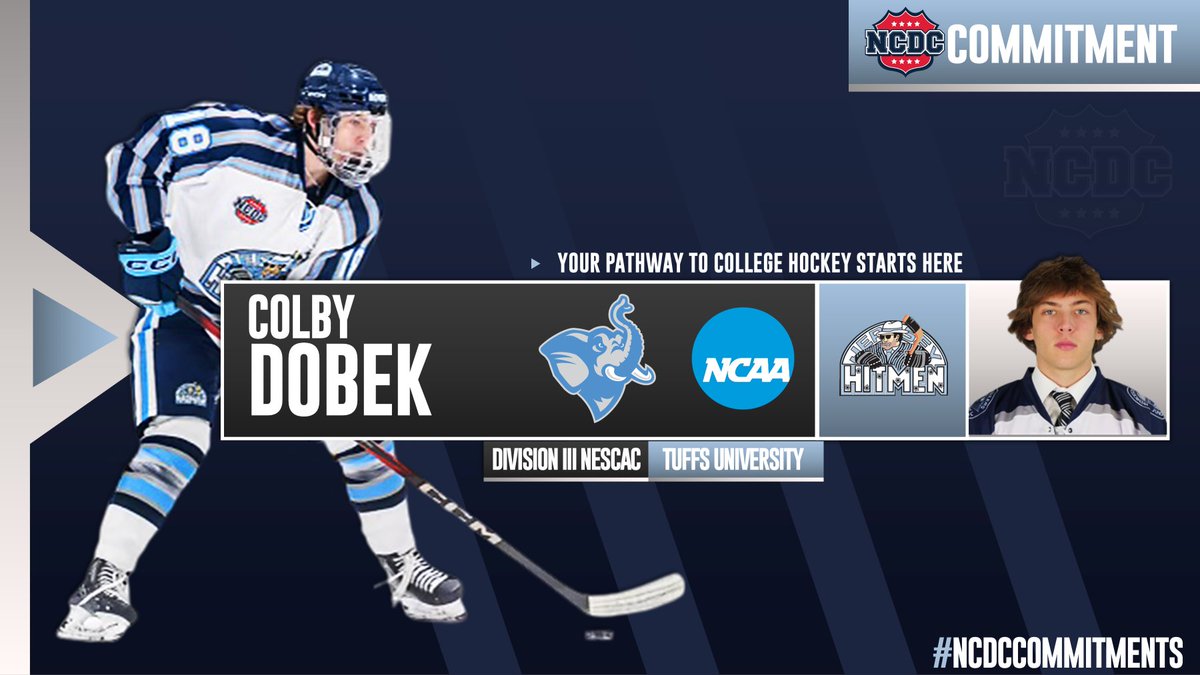 NCDC Hockey (@ncdcjrhockey) on Twitter photo #NCDCCommitments: Congratulations to Colby Dobek, who closed this past #NCDC season with the <a href="/NJHitmen/">Jersey Hitmen Hockey</a> after also playing with the Worcester Railers JHC. He is committed to <a href="/TuftsJumbos/">Tufts Jumbos</a>, and gave his thoughts on playing in the NCDC and also on his future with the Jumbos.
Full #NCDCCommitments: Congratulations to Colby Dobek, who closed this past #NCDC season with the <a href="/NJHitmen/">Jersey Hitmen Hockey</a> after also playing with the Worcester Railers JHC. He is committed to <a href="/TuftsJumbos/">Tufts Jumbos</a>, and gave his thoughts on playing in the NCDC and also on his future with the Jumbos.
Full