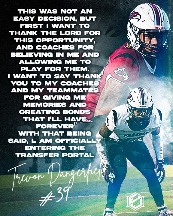Entering the transfer portal with 3 years of eligibility.#GODSPEED 🙏🏽