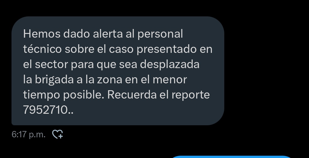 CaroSP146's tweet photo. Sres @Aire_Energia  cuál reporte es el correcto, cuando va a llegar la brigada. O es que hay que bloquear la 8 con Murillo para que puedan venir?  A qué juegan?  @AtlanticoEmi https://t.co/mI8xhAyteh