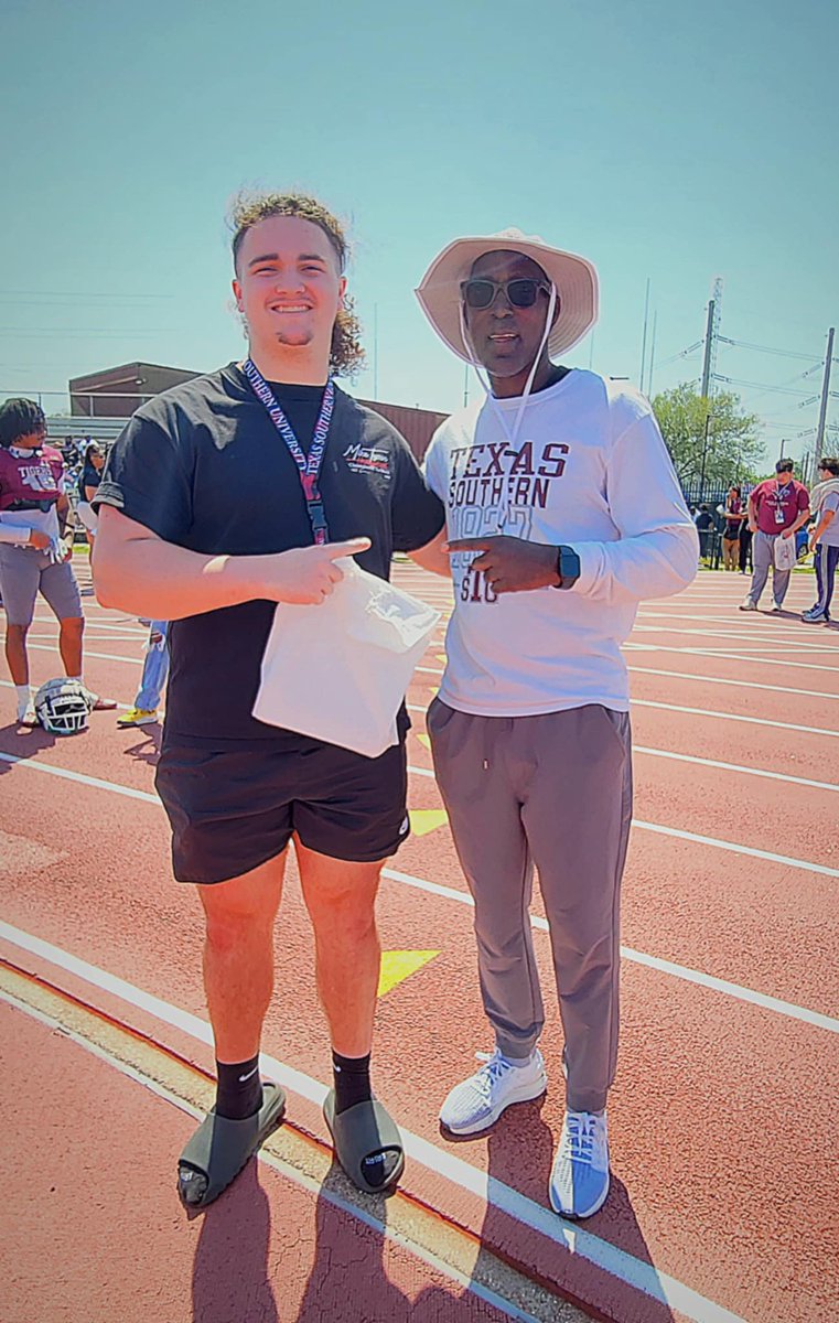 Grant Merritt 2026 DL (@grantmerritt_95) on Twitter photo Had an amazing time at <a href="/TSUFootball/">Texas Southern Football</a> today. I loved the campus, culture, and facilities. Thank you <a href="/dishman_cris/">Cris Dishman</a>, <a href="/CoachPasswaters/">Matthew Passwaters</a>, and <a href="/Coach_JNance/">Jack Nance</a> for the great conversations. It was great meeting all of you, and learning what Texas Southern football is all about.
<a href="/Coach_JW3/">Jerwin Wilson</a> Had an amazing time at <a href="/TSUFootball/">Texas Southern Football</a> today. I loved the campus, culture, and facilities. Thank you <a href="/dishman_cris/">Cris Dishman</a>, <a href="/CoachPasswaters/">Matthew Passwaters</a>, and <a href="/Coach_JNance/">Jack Nance</a> for the great conversations. It was great meeting all of you, and learning what Texas Southern football is all about.
<a href="/Coach_JW3/">Jerwin Wilson</a>