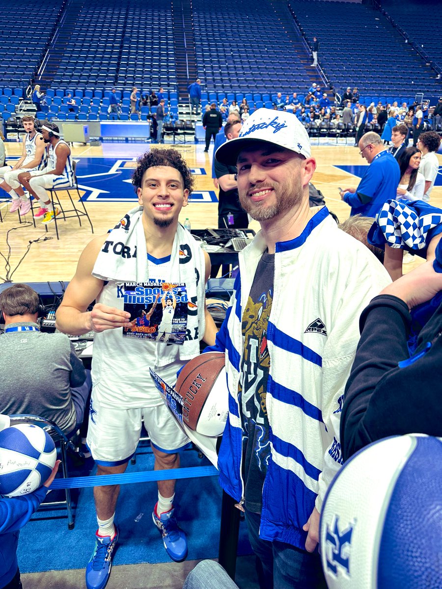 TheKYGameday's tweet photo. God Bless @kobybrea. You will have fans for life with our family. Thanks for being great with my little boy this season! He will be so excited about these pictures when he grows up! https://t.co/frGY2H3Dc3