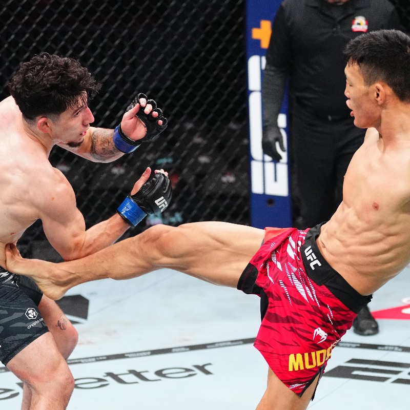 UFCNews's tweet photo. #UFC314 Official Result: Sumudaerji (29-28, 29-28, 28-29) defeats Mitch Raposo by Split Decision.

Complete Prelim Results ➡️: https://t.co/gPmySEoWYq
