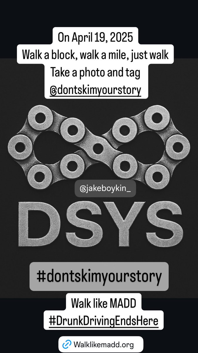 JB_DSYS's tweet photo. #dontskimyourstory
#walklikemadd
#drunkdrivingendshere https://t.co/UPsbaTDMj0