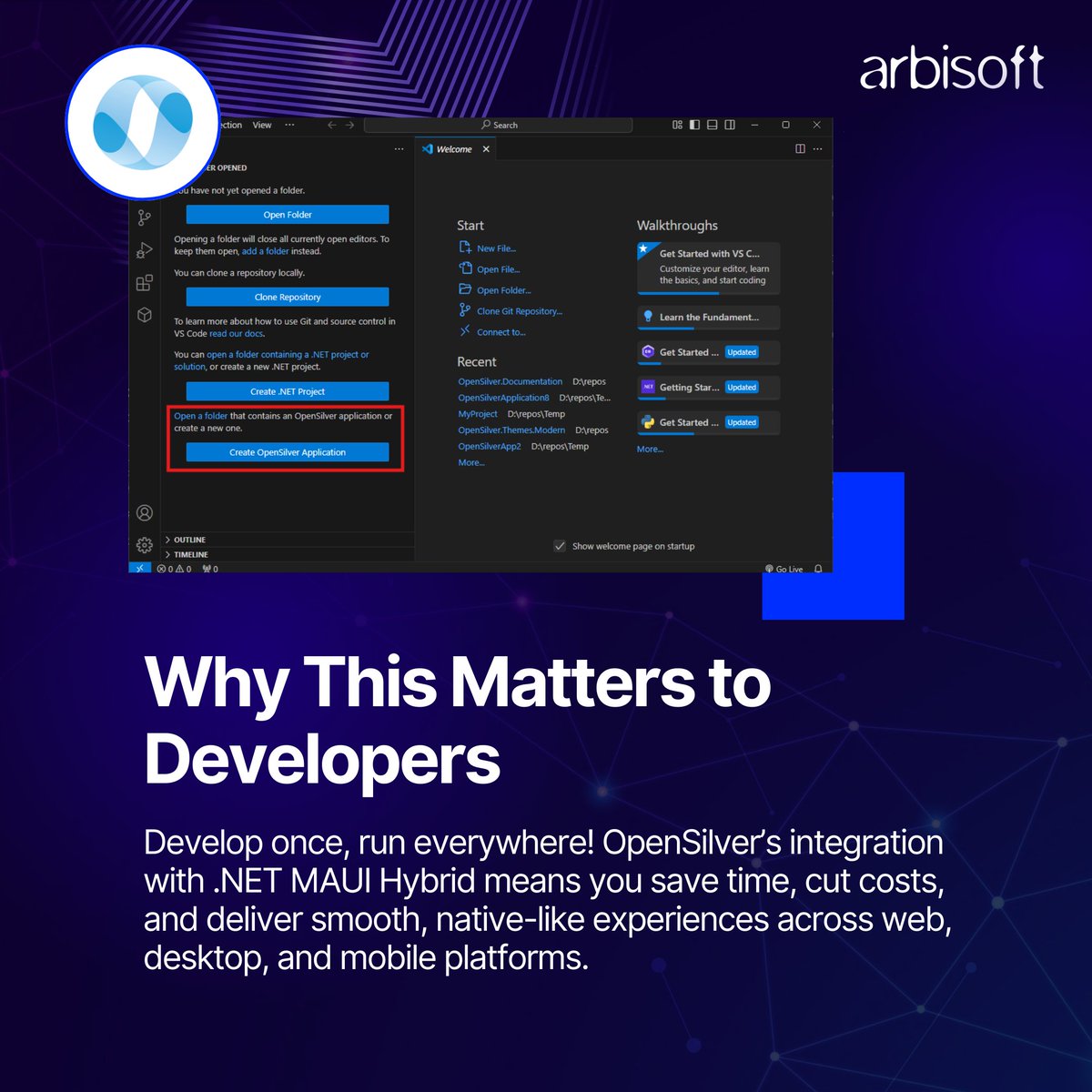 arbisoft's tweet photo. Still nostalgic for Silverlight? What if your old code could power modern mobile apps?
Swipe to read how OpenSilver 3.2 made that happen!
👉 Visit us for more tech updates: https://t.co/LUCKN6ylsM

#OpenSilver #DotNetMAUI #AppDevelopment #CrossPlatform #TechUpdates #Arbisoft https://t.co/bDd4vZh8f7