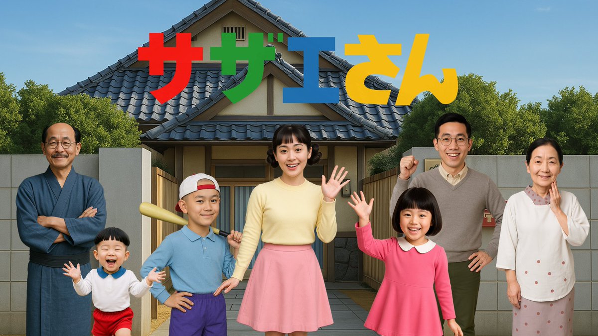 実写版サザエさん編集Ver
チャットGPT工夫すれば、こういったパロディも簡単に作れる

#AI
#ChatGPT