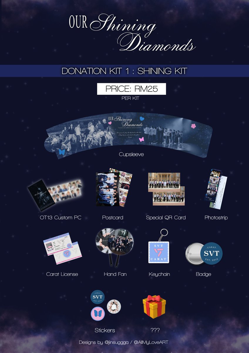 Decadewithsvt's tweet photo. We’re so excited to introduce our adorable donation kits, Shining &amp; Diamond! ✦˚₊⊹

✦ Available in limited quantities. 
✦ Full details in the form below!

📎 
https://t.co/YGJibX2BN9

[Likes &amp; RTs are super appreciated! 🤍]

#ourshiningdiamondsKL #SEVENTEEN #세븐틴 https://t.co/SawNoSWRUL