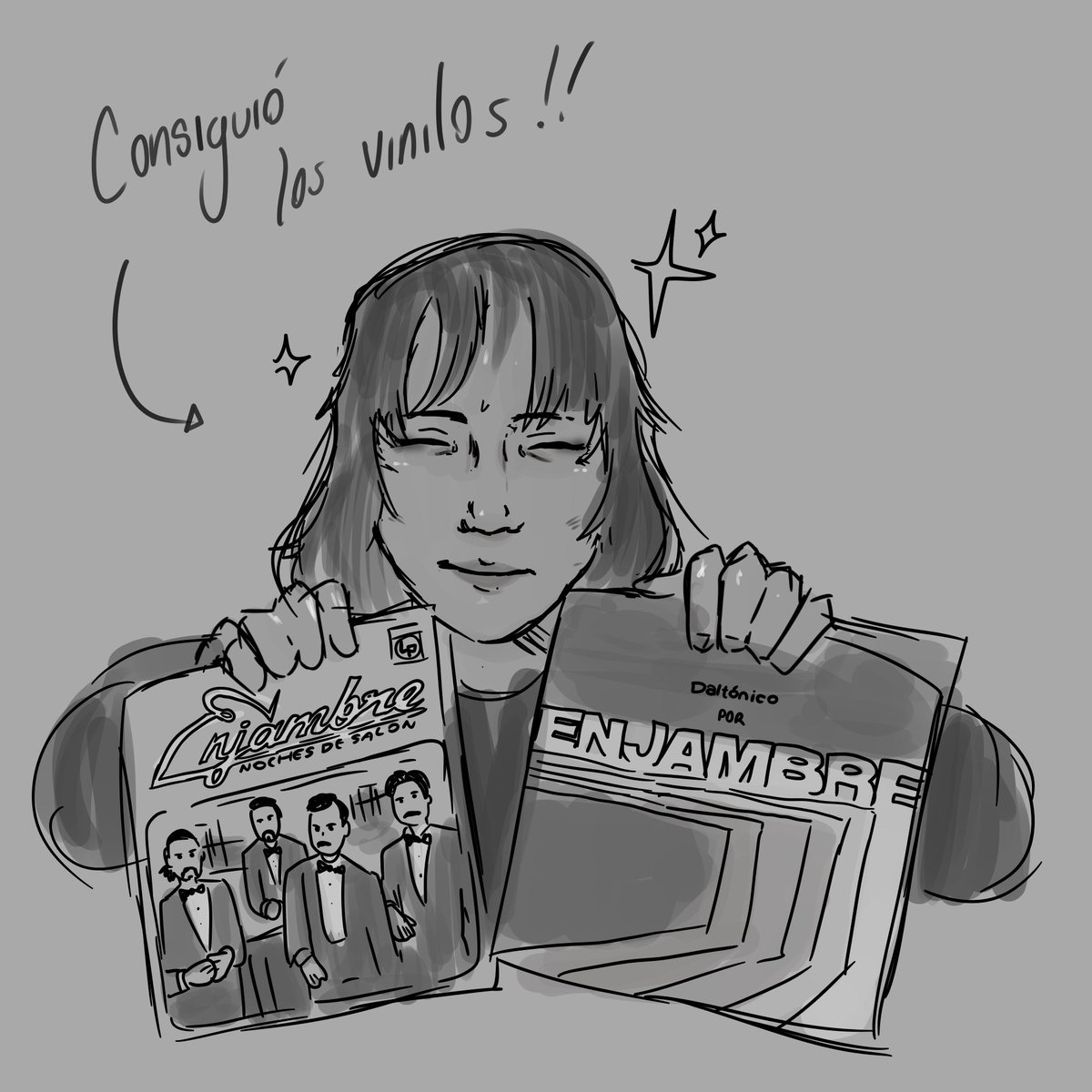 Pero tienes  2 vinilos, no cualquiera jjaja (PERDON SI NO ME SALIÓ NO TENIA MUCHAS REFERENCIAS 😭)