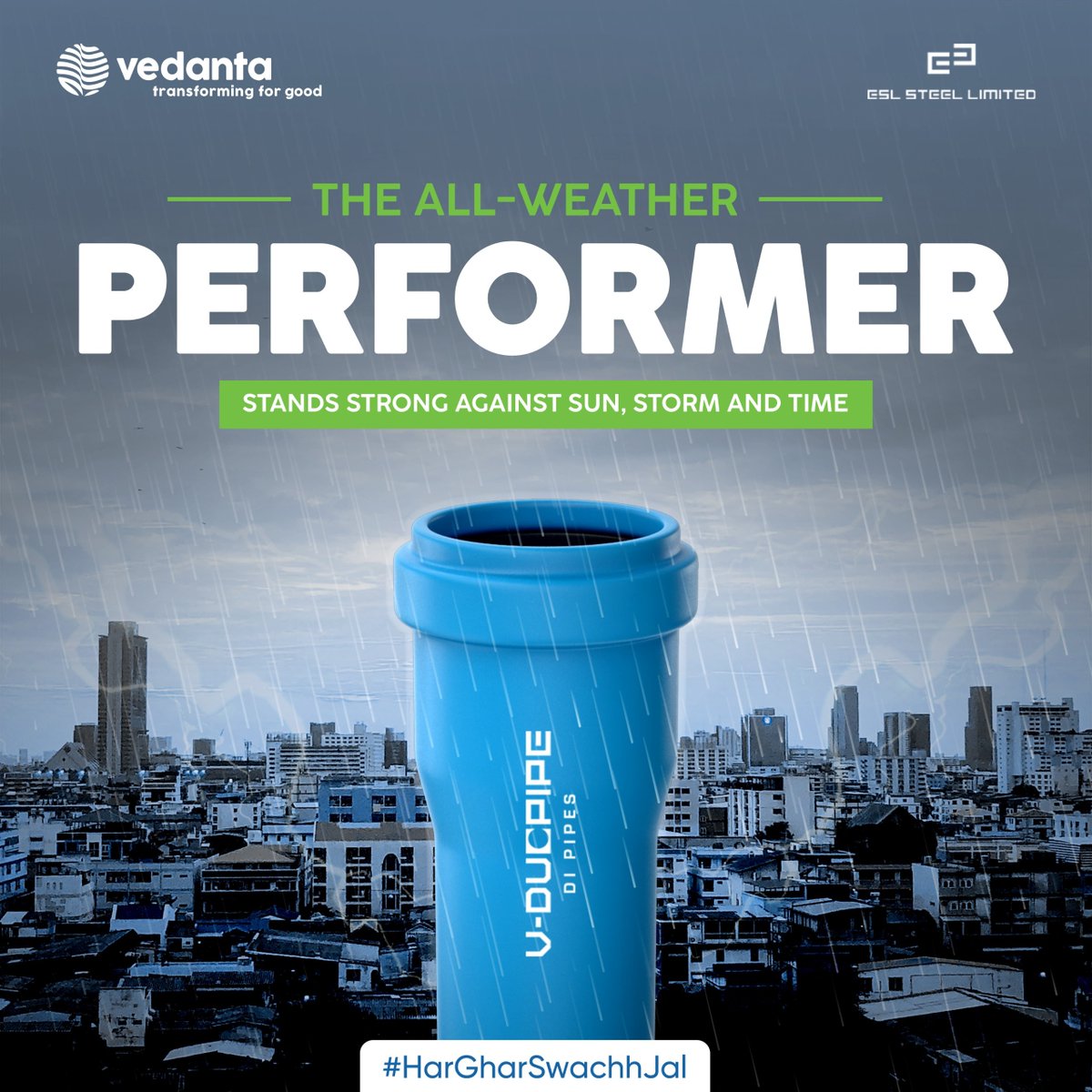 When nature tests, V-Ducpipe proves. Engineered to endure every season and every second.

#VDucpipe #AllWeatherPerformer #HarGharSwachhJal #SteelForGenerations #TransformingForGood