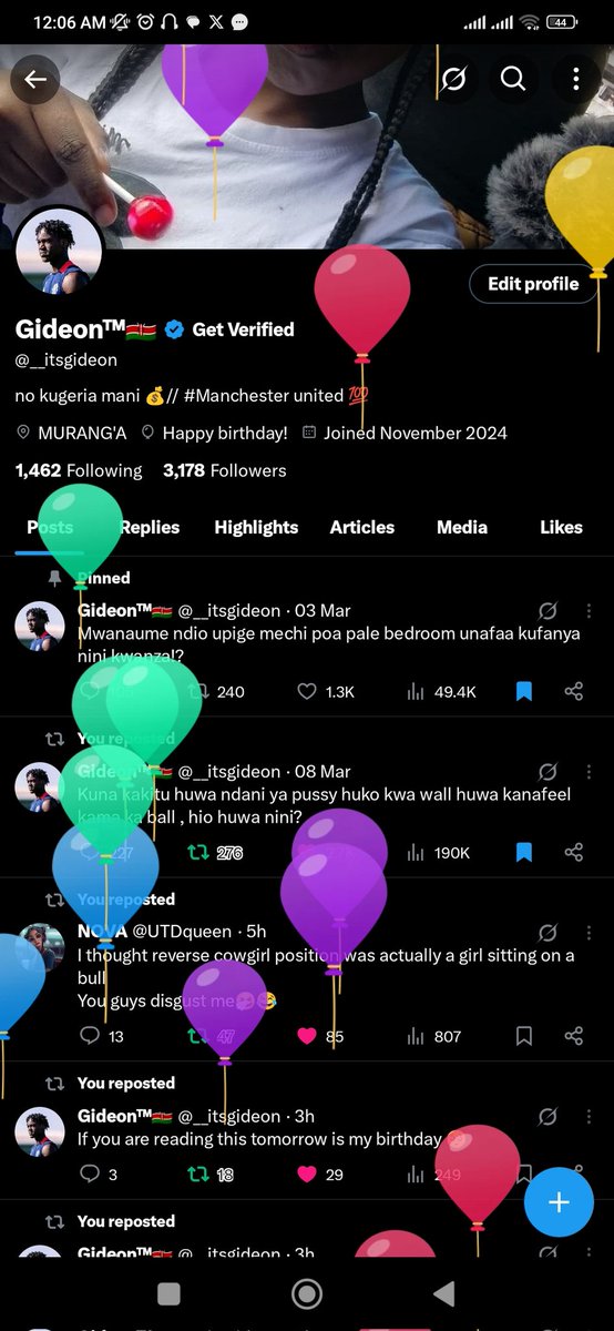 Good morning friends, I got balloons on my tl !! hbd to me.