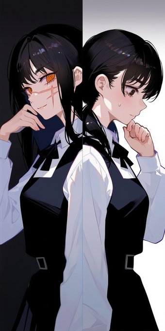 Asa & Yoru / アサとヨル (1/2) 
Mitaka Asa 三鷹 アサ, Yoru ヨル
#chainsawman #チェンソーマン 