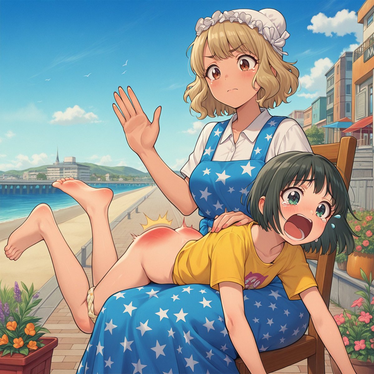 145 妈妈教训女孩的场景