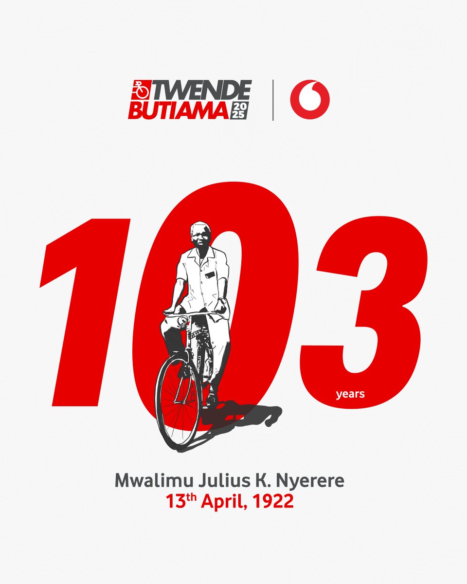 🎂 Today, we celebrate the birthday of Mwalimu Julius Nyerere. The visionary who taught us that nation-building begins with unity, dignity, and purpose.
From Butiama to every corner of Tanzania, his legacy lives on.
#TwendeButiama25 #Pedal4Purpose #Nyerere #LegacyLives