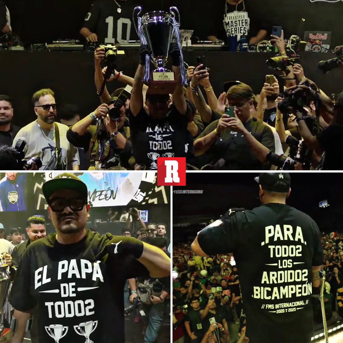 record_mexico's tweet image. EL PAPÁ DE TODOS🏆🏆🐐

Aczino se convierte en el primer
Bicampeón de FMS Internacional de la historia. 

“Para todo2 los ardido2"