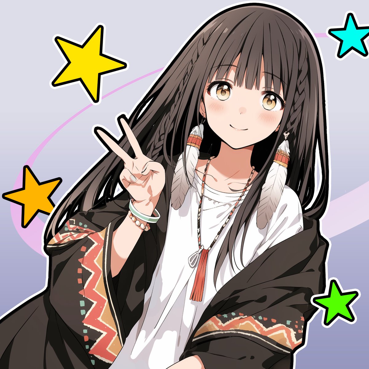 「フォークロア風 」|黒猫さん🐈‍⬛のイラスト