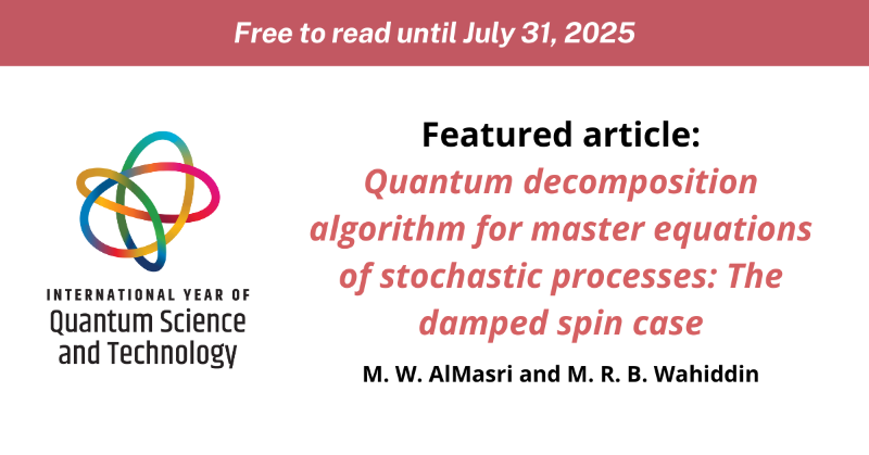 worldscientific's tweet photo. The Quantum Decomposition Algorithm (QDA) decomposes the #masterequation into a sum of eigenvalues and phase-space variables, enabling the simulation of damped #spinsystems using pure #quantumharmonicoscillators.