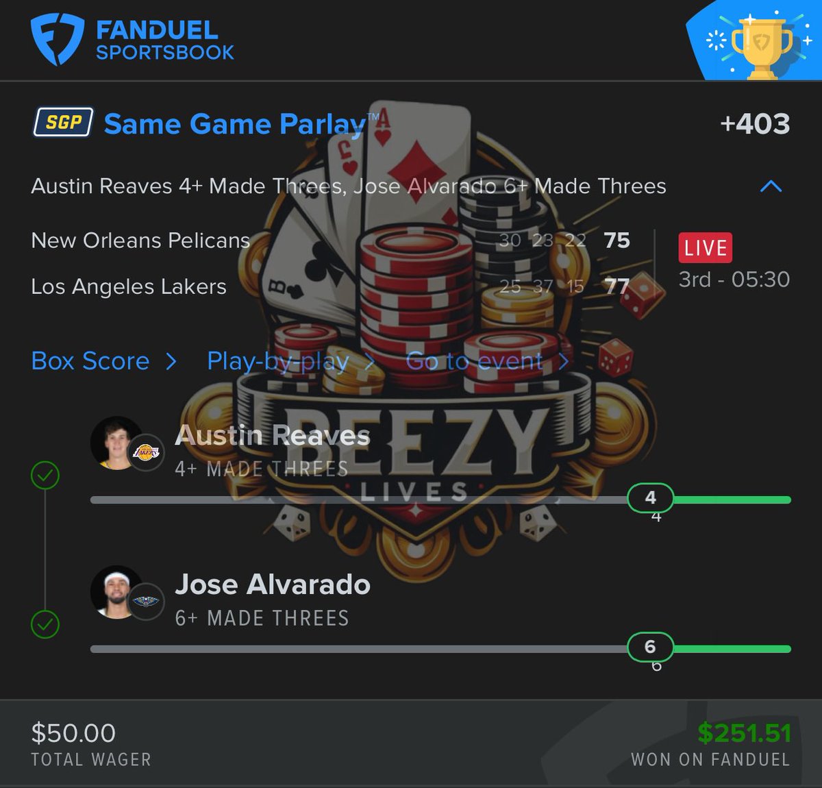 BeezyLives ๐๐จ (@beezylives) on Twitter photo <a href="/BeezyLives/">BeezyLives ๐๐จ</a> isnโt just catching live plays in MLB but heโs also caught these two live 3 point plays in the NBA!! Make sure to give him a follow!! LFG!! ๐ฅ๐ฅ๐ฅ #nba #GamblingCommunity #GamblingX #GamblingTwitter #sports #SportsGambling #SportsBettingX #fanduel #viral #share #fyp <a href="/BeezyLives/">BeezyLives ๐๐จ</a> isnโt just catching live plays in MLB but heโs also caught these two live 3 point plays in the NBA!! Make sure to give him a follow!! LFG!! ๐ฅ๐ฅ๐ฅ #nba #GamblingCommunity #GamblingX #GamblingTwitter #sports #SportsGambling #SportsBettingX #fanduel #viral #share #fyp