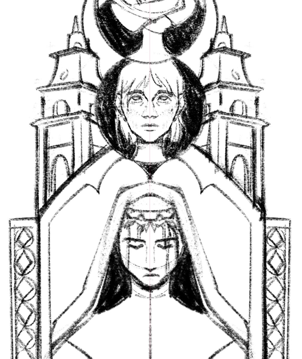 wips from a saint zine im making for one of my finals 🫶 i have so much homework …. Help girl