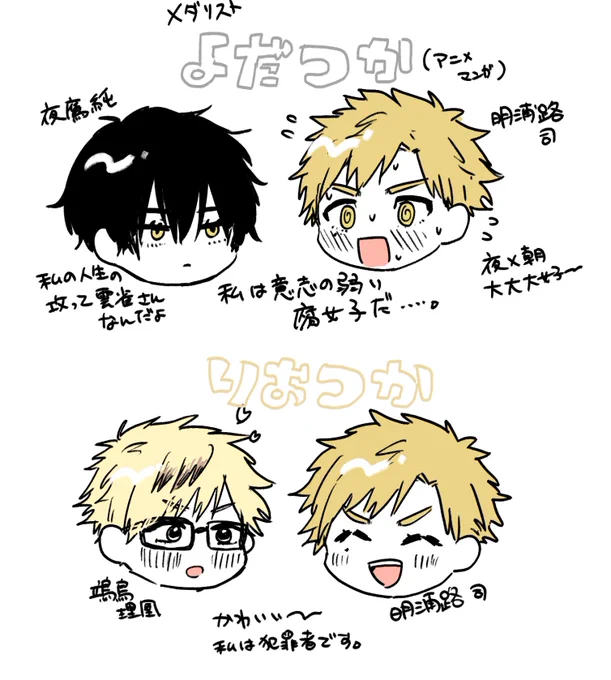 よだつか、りおつかの顔だけ 