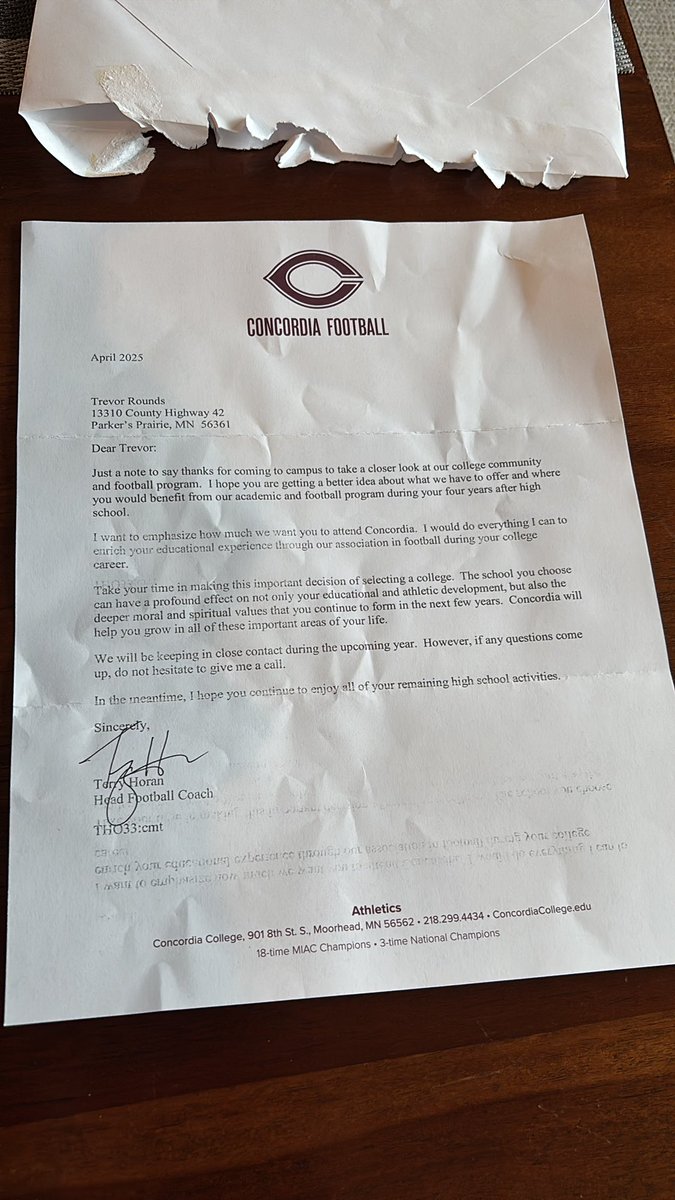 Thanks <a href="/CoachTerryHoran/">Terry Horan</a> for the mail!