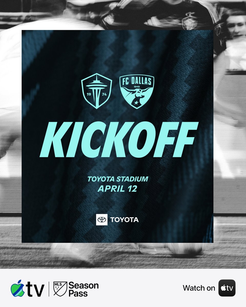 SoundersFC's tweet photo. 1' We are underway! ⚽️
Watch #DALvSEA on @AppleTV with #MLSSeasonPass ➡️ https://t.co/LHpoSmUf3l https://t.co/qrHvZ18mb0