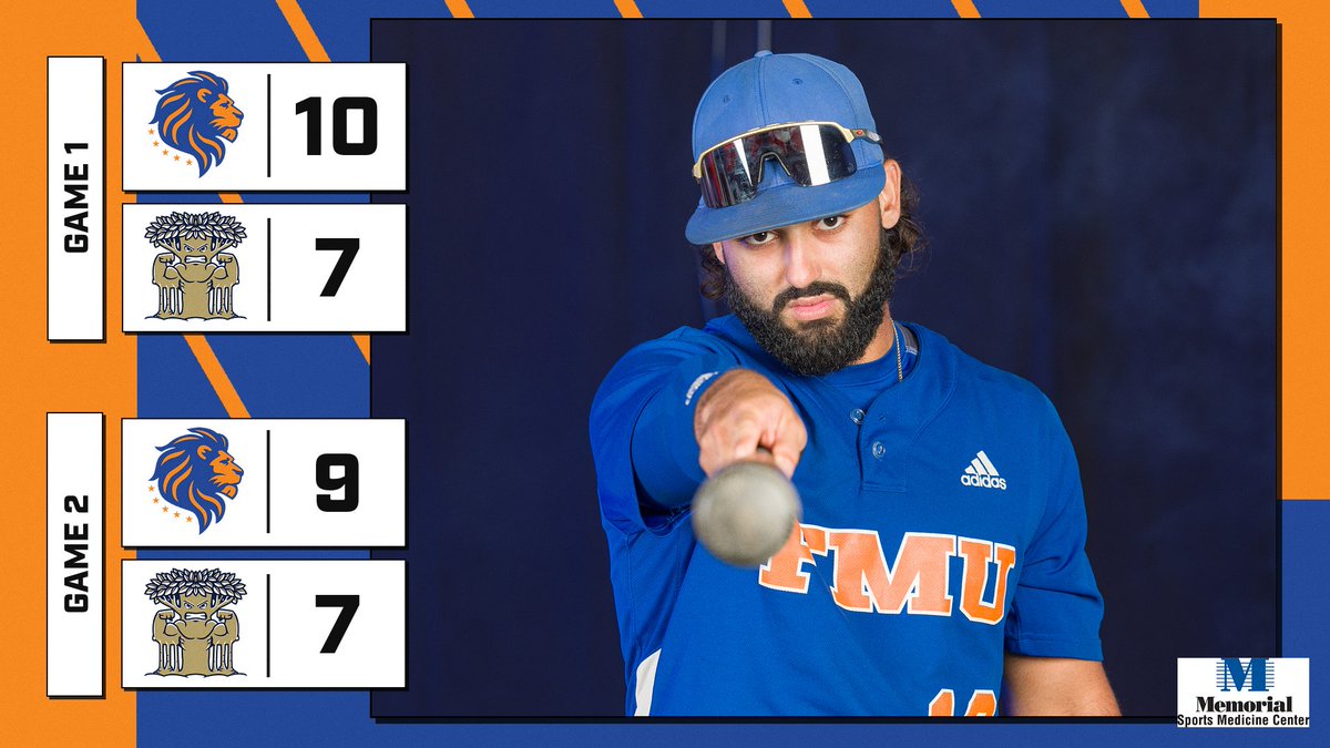 FINAL |

Gm. 1
<a href="/FMU_baseball_/">FMU_Baseball</a> 10
<a href="/NCFBanyans/">NCF Mighty Banyans</a> 7

Gm. 2
FMU - 9
NCF - 7

#Lions complete the four-game sweep over the Banyans, with 2 wins on Senior Day!

4-0 in 2 days of doubleheaders vs New College of Florida!

<a href="/FLMemorialUniv/">Florida Memorial University</a>
 
#hbcu #SUN #NAIA #baseball #Miami #itsourtime 🦁⚾️