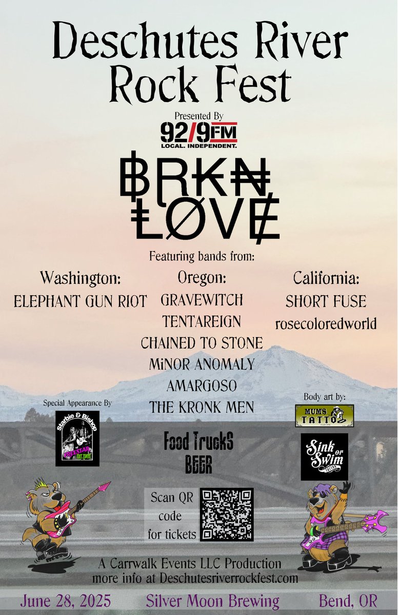 Show announcement! 📣

Catch us in Bend, OR with <a href="/BRKNLOVEMUSIC/">BRKN LOVE</a> and more June 28th!

Get your tix early and use code "gunslinger" for a discount!