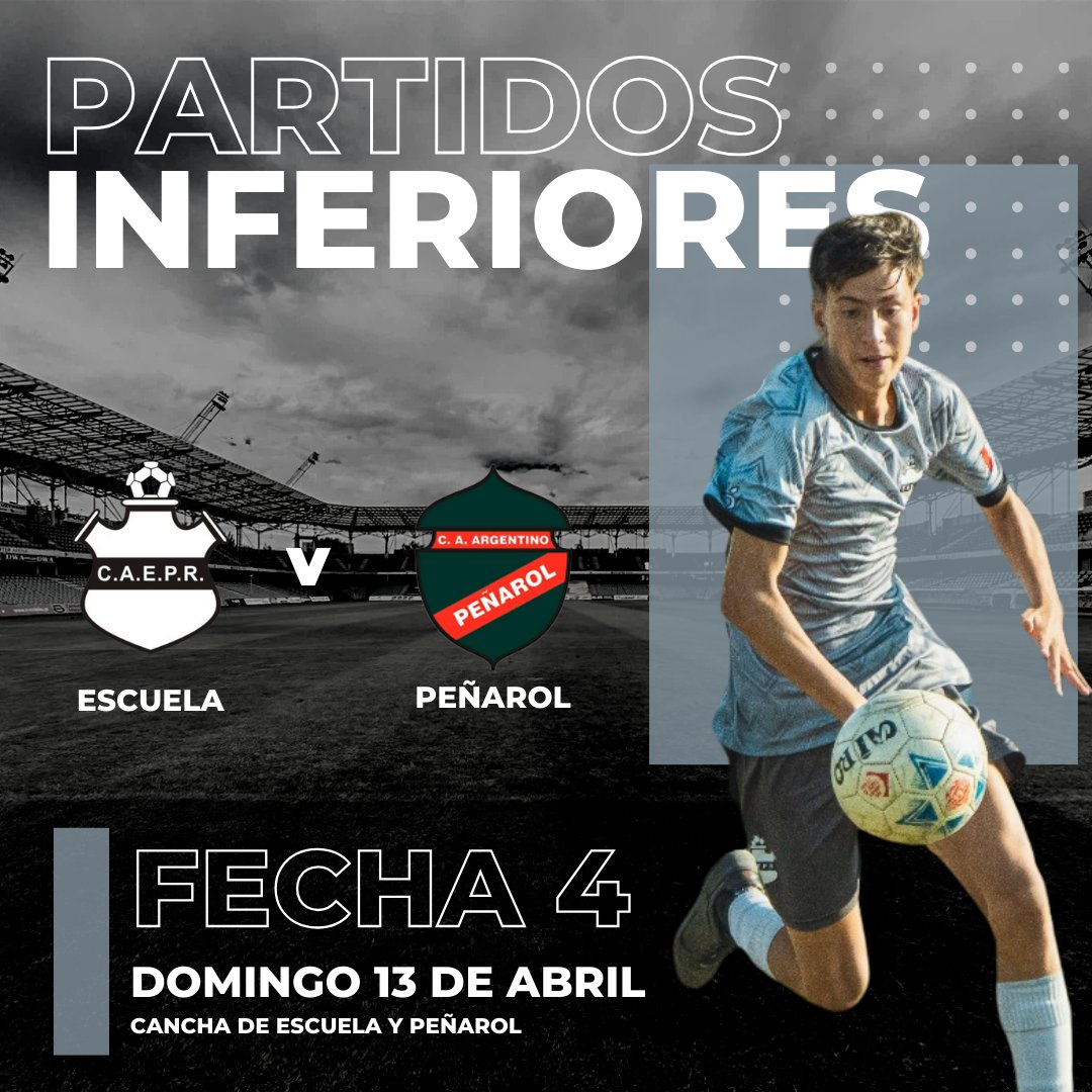 oficial_caepr's tweet photo. 📆 Dom 13/04 | Fecha 4 – Zona Platino
⚽ Esc. Pte. Roca 🆚 Peñarol
🕘 Desde las 9:00 hs

🏟 En Escuela:
7ma, 8va, 9na, 10ma, 11ra
12da suspendido

🏟 En Peñarol:
4ta, 5ta, 6ta

#LosPanzaNegra #Inferiores #Fútbol #LCF https://t.co/X8WgOKTIOk