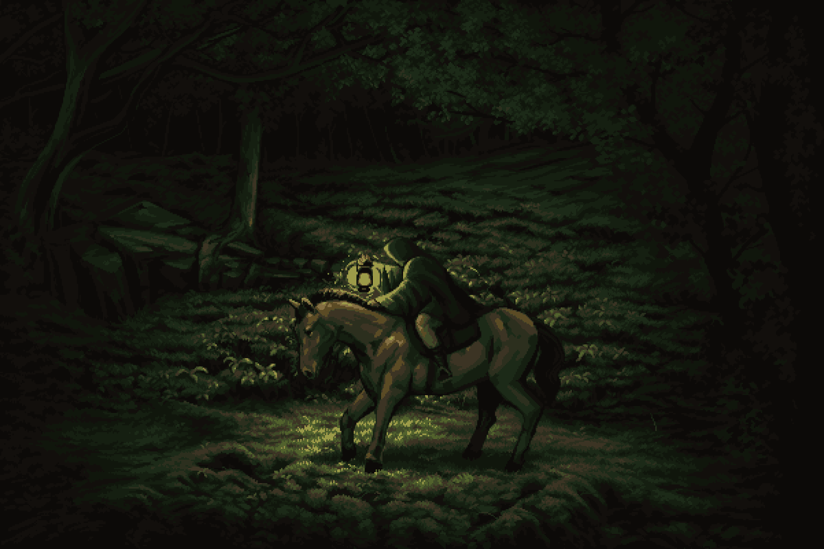 cmmrc2's tweet image. Fixed some issues (horse) on an old piece from 2022. 14 colors. #pixelart #ドット絵