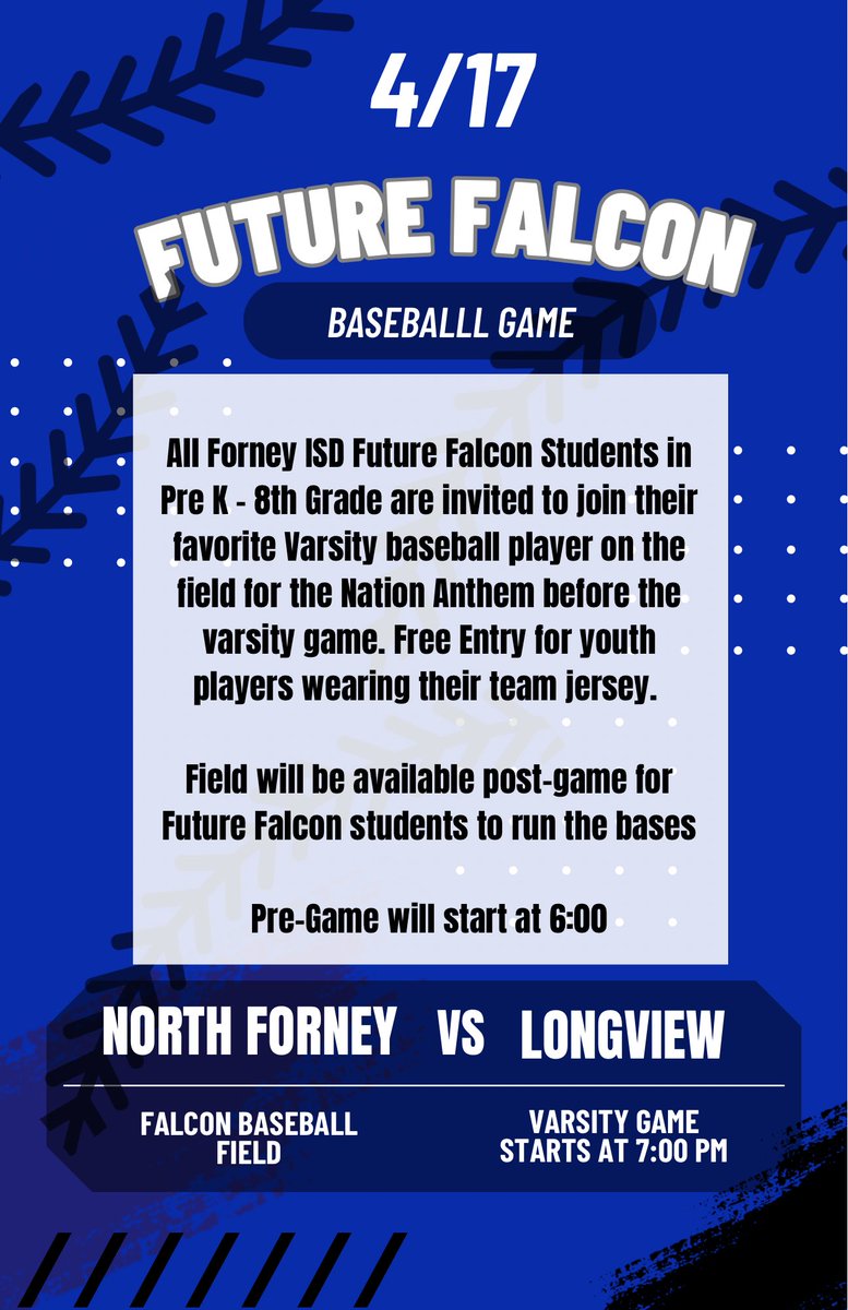 Calling all Future Falcons, please join us for your night at beautiful Falcon Field #STACKHAY