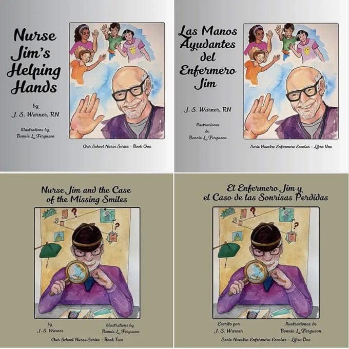 The first two books of the Our School Nurse series, featuring Nurse Jim, are available in English and Spanish.

➡️ amazon.com/author/jswarner

Book 3: Nurse Jim's New School is coming soon!
Book 4: Nurse Jim and the Mystery of Room 101 is ready for our illustrator.

#writerslife