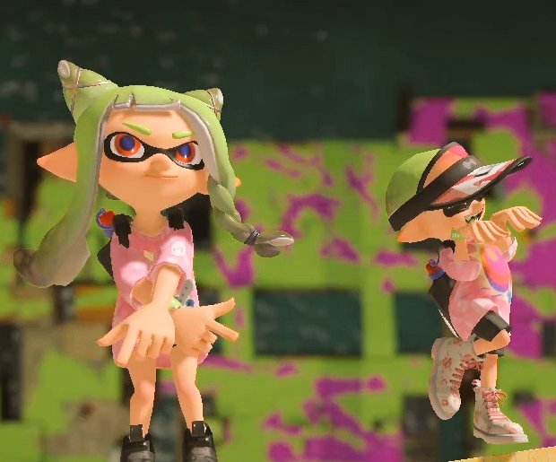 alasupugame's tweet image. 「朝派見てないにゃ〜」「そんなときは！トリカラ行くわよ〜」🤗🫟 ＃スプラトゥーン3 #Springfest2025
