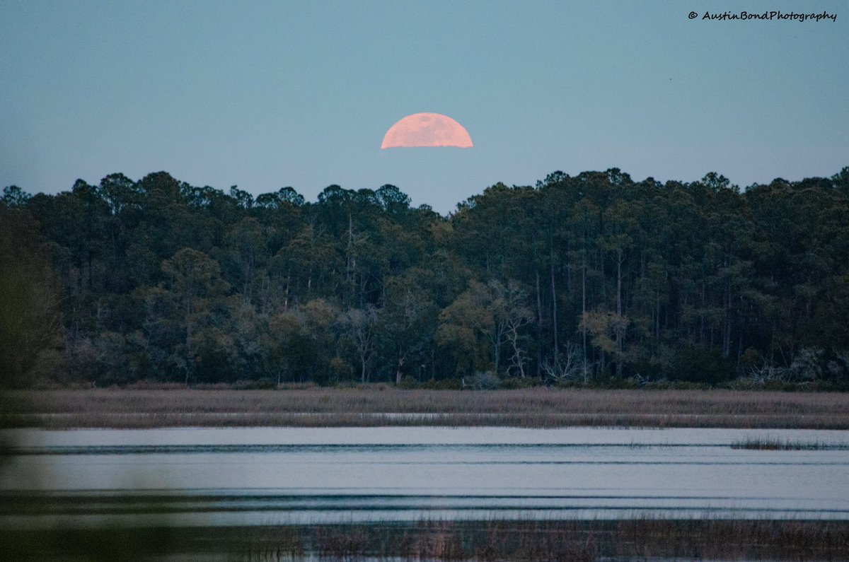 Stunning moonrise over Murrells Inlet from Austin Bond. <a href="/Live5News/">Live5News</a> #MOONRISE