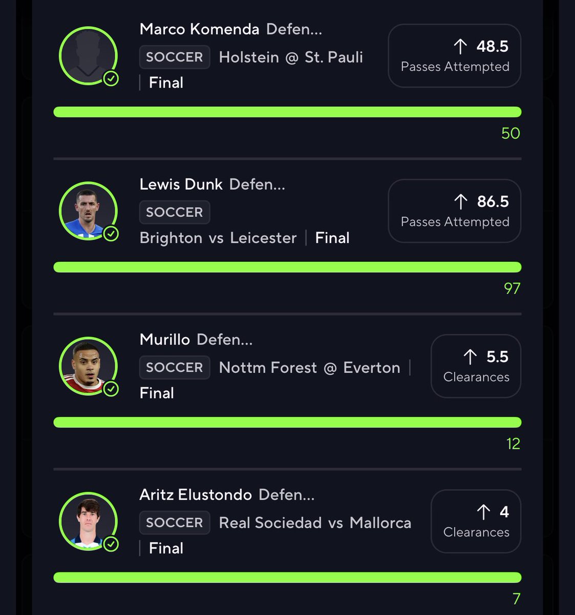 PotdPrizepicks's tweet image. LIKE/RT for $100 or FREE VIP💯

SWEPT DAY🧹Heater continues🔥
All Glory to GOD💚

CASH 2 10x✅ &amp;amp; 2 5x✅

Recap 11/11✅
Aritz Over CL✅
Bero Over SA✅
Piero Over CL✅
Izzo Under PA✅
Scott Over CL✅
Lewis Over PA✅
Claus Over SA✅
Murilo Over CL✅
Marco Over PA✅
Singo Under CL✅