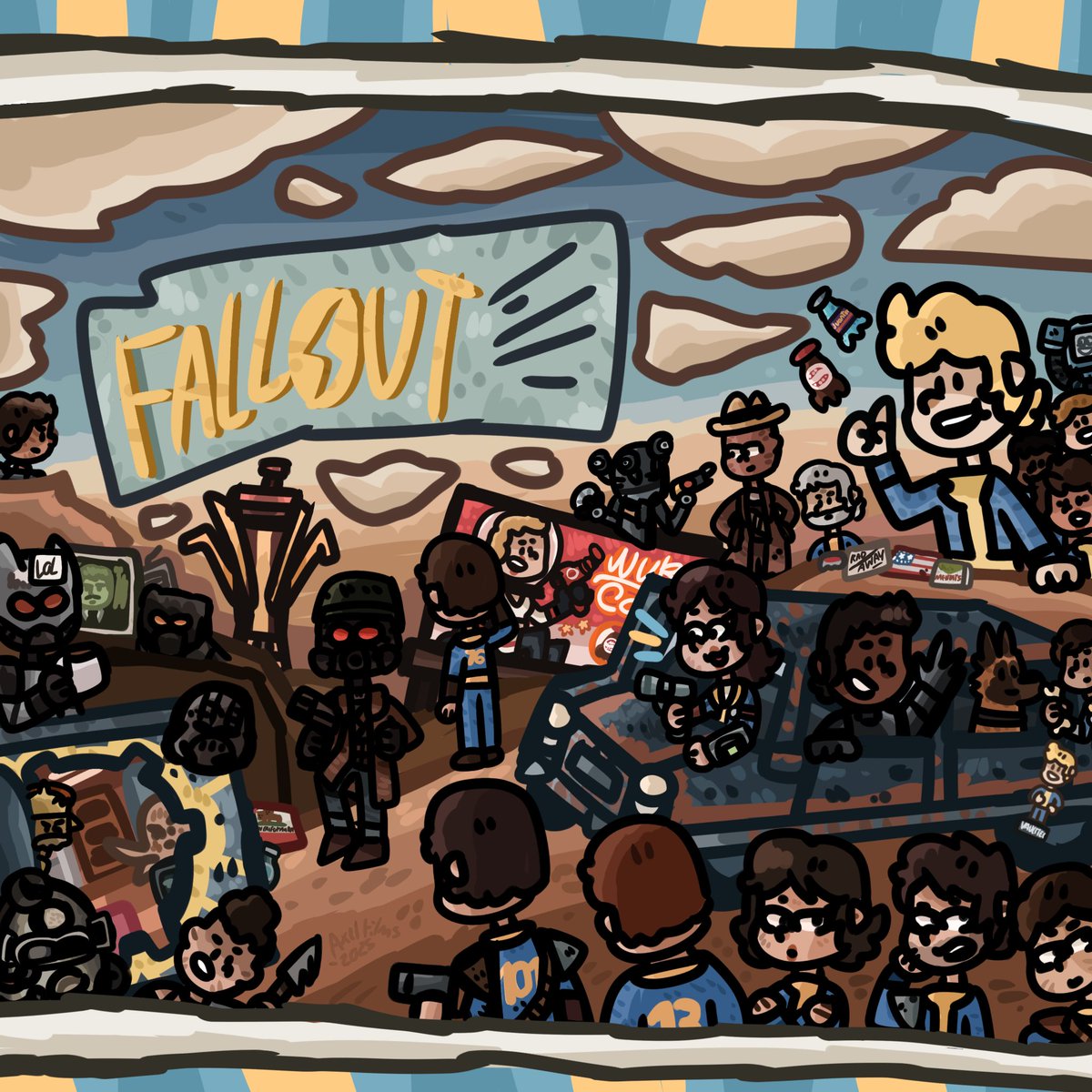 axelfilms22's tweet photo. Another Fallout fanart 8)
#FalloutOnPrime #FalloutNewVegas #Fallout76 #falloutcommunity #fallout4 #fallout1 #fallout2 #falloutfanart #vaultboy #falloutvault76 #FalloutShelter #thevaultdweller #nukacola
#thechosenone #thelonewanderer #Fallout #falloutseries #art
#falloutseason2 https://t.co/mTC9ayHNhk
